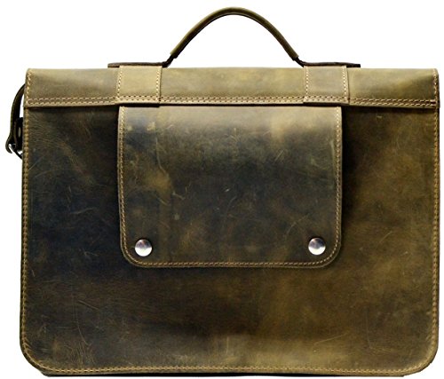 Système de fixation pratique sur le porte-bagage arrière du vélo pour ce briefcase pour laptop en cuir vintage durable et tanné naturellement. Idéal pour les étudiants à vélo.