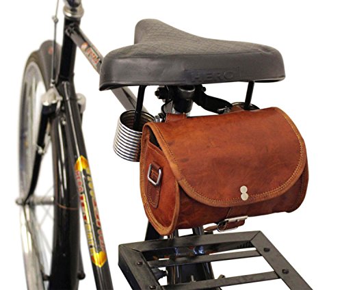 Mini sacoche cuir pour selle vélo esprit baroudeur
