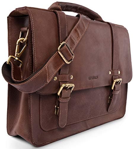 Jolis fermoirs dorés sur cuir cognac...pour ce petit cartable cartable Omaha.adulte en cuir de buffle couleur Cognac.