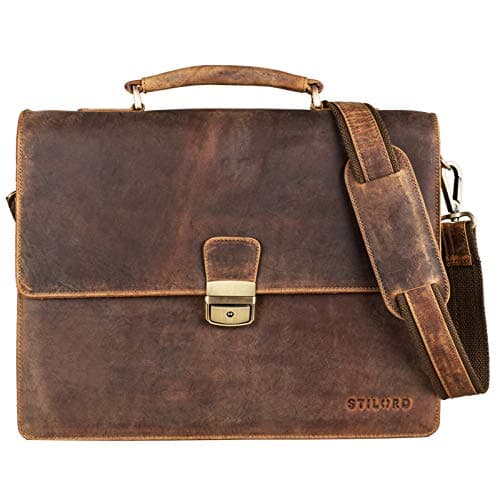 Cartable en cuir marron vintage classique Stilord