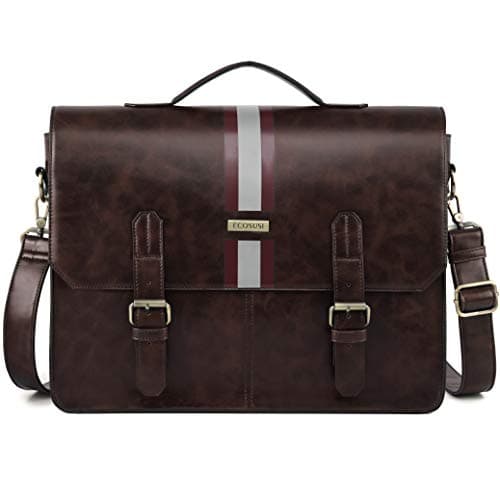 Cartable moderne en cuir Pu Ecosusi avec bandes couleurs