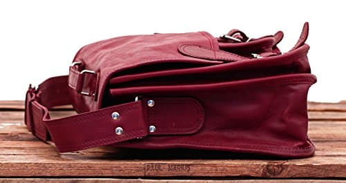 Sacoche A4 en cuir rouge pour femme, Paul et Marius