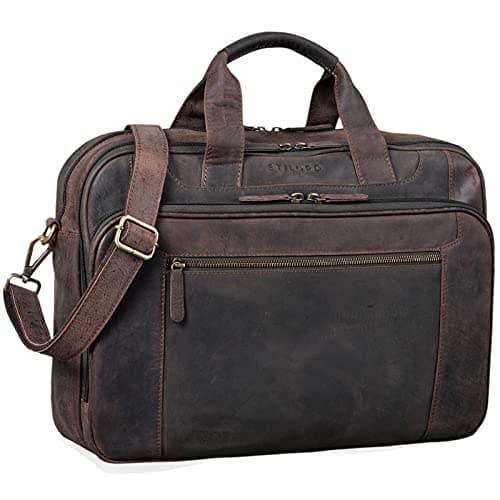 Sacoche en cuir marron vintage XL Stilord