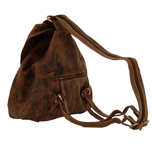 Petit sac à dos original en cuir marron vintage pour femme
