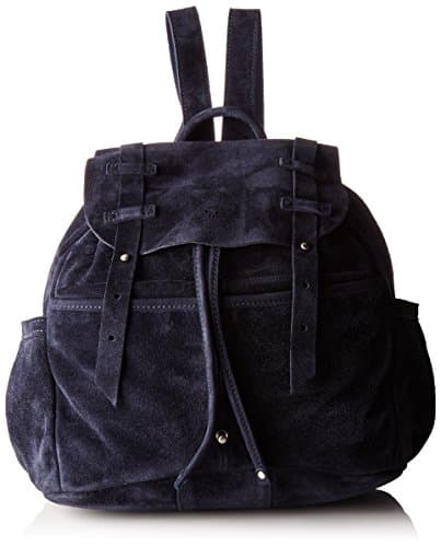 Sac à main sac à dos en suède bleu nuit Mila et Louise