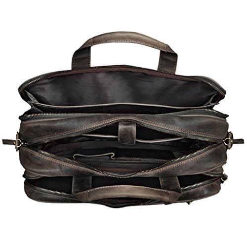 Sac ordinateur avec bandoulière en cuir marron Stilord