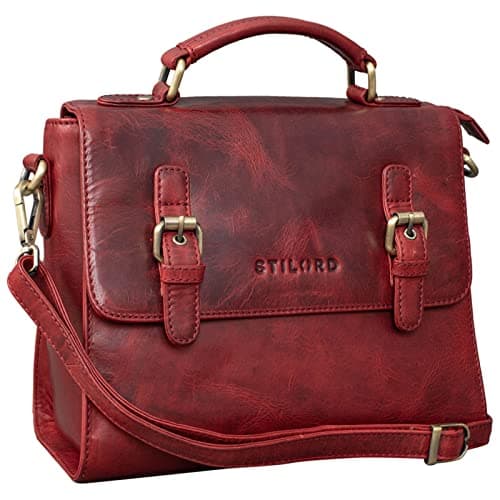 Sacoche en cuir vintage rouge Stilord
