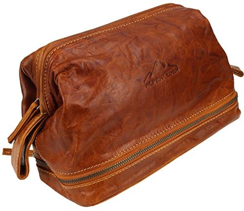 trousse de toilette en cuir au tannage végétal