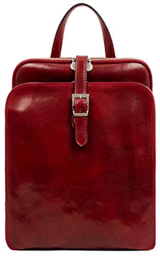 Sac à dos cuir rouge chic bandoulière Time résistance