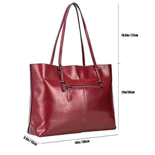 Sac à main rouge en cuir avec poignées longues