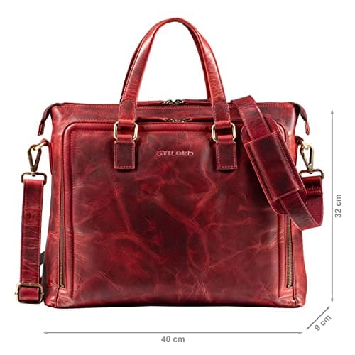 Sac business femme cuir rouge pour ordinateur portable