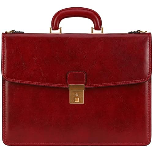 Cartable cuir rouge féminin pour laptop Time Resistance