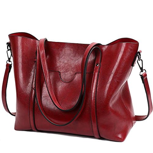 Sac Cartable rouge pour femme, Esprit fourre-tout pour ordinateur en cuir PU (cuir synthétique)
