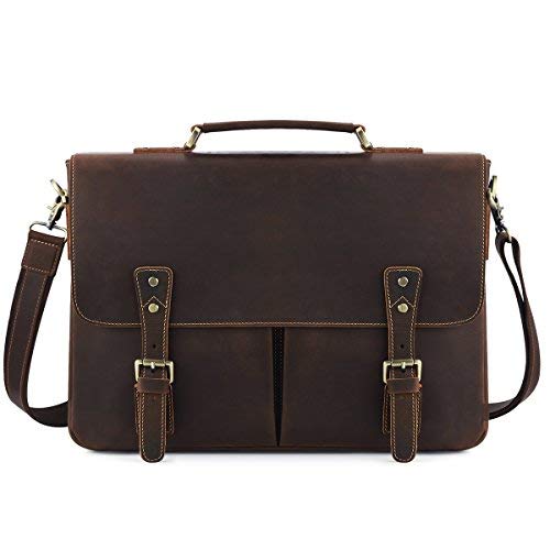 Cartable besace en cuir pour ordinateur 14 pouces look vintage pour homme