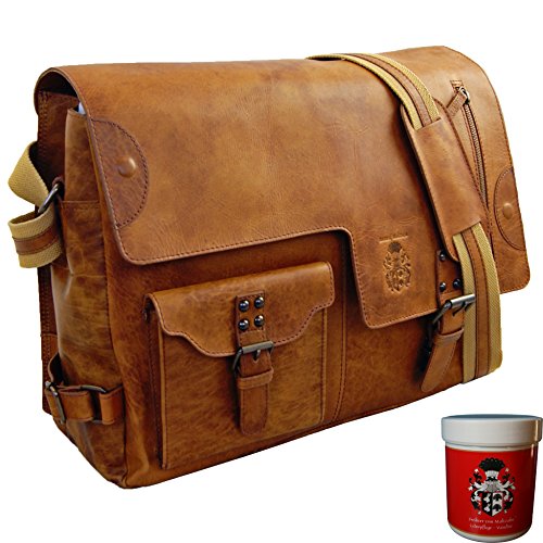 Cartable original en cuir souple cognac Baron de Maltzahn pour un style étudiant