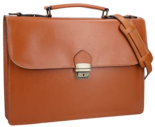 Cartable en cuir cognac Gusti