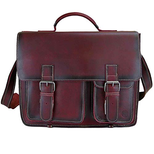 Cartable en cuir rouge bordeaux Original Greenburry pour maîtresse d'école