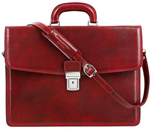 Cartable vraiment féminin en cuir pleine fleur rouge pour femme pour laptop Time Resistance