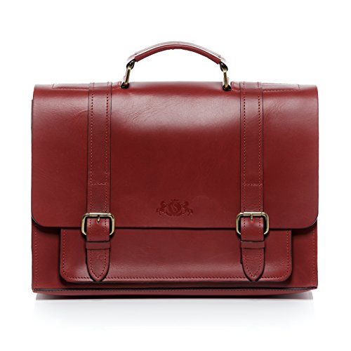 Cartable vraiment féminin en cuir rouge pour femme Sid and Vain