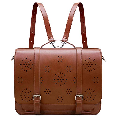 Sac cartable femme rétro à bretelle en PU cuir Ecosusi avec bretelles