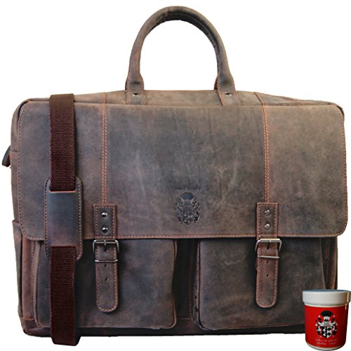 Grand cartable mallette en cuir vintage pour homme