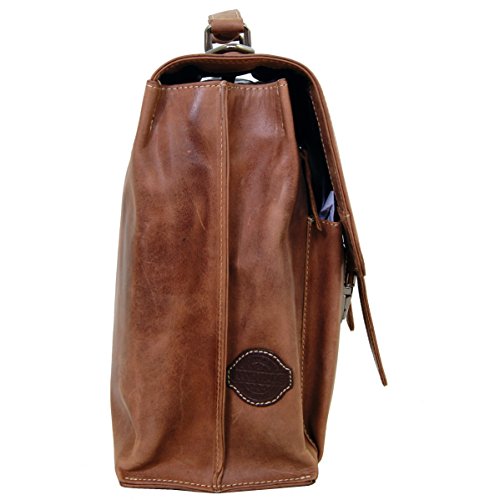 Cartable cuir original à 2 soufflets