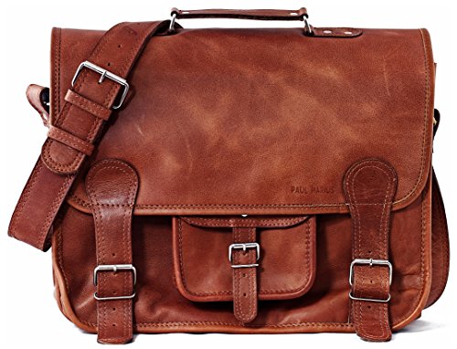 Cartable L de Paul et Marius, en cuir de buffle souple, belle organisation intérieure, intérieur doublé textile. Ce cartable se porte par la poignée ou en bandoulière.