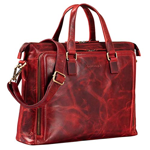 Cartable serviette en cuir rouge pour femme pour laptop 15 pouces