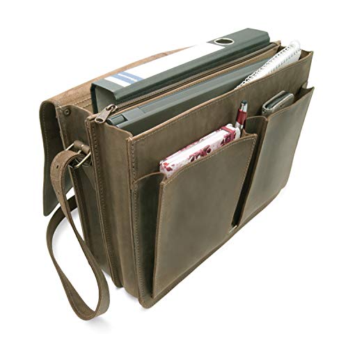 Cartable pour femme cuir Vintage Thielemann à 2 soufflets, sac de cours parfait pour les enseignantes et les étudiantes