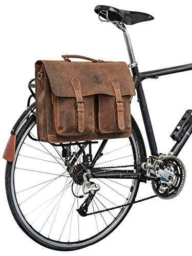 cartable bagage vélo cuir Waterproof Gusti