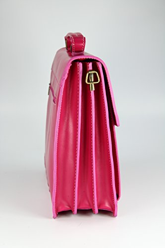 Cartable XL féminin en cuir rose
