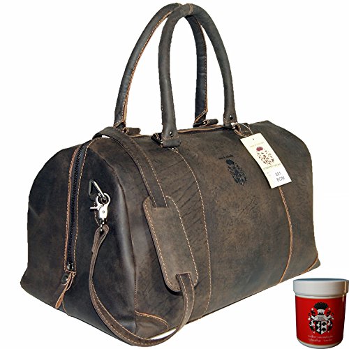 Le sac de voyage Londres vintage Baron de Maltzahn en cuir marron foncé vintage
