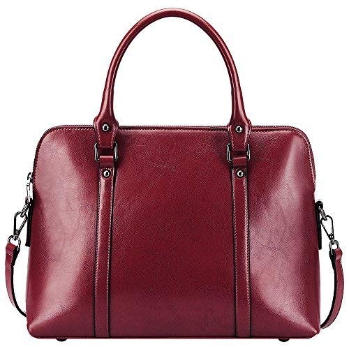 Porte-documents en cuir rouge Bordeaux pour femme S-Zone