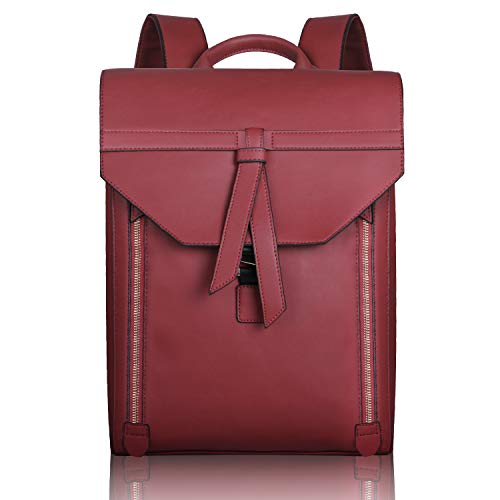 Sac à dos cartable esprit Satchel, signé Estarter rouge en cuir PU (cuir synthétique), idéal à vélo