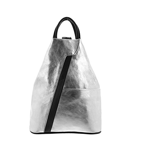 Sac à dos en cuir argent pour femme