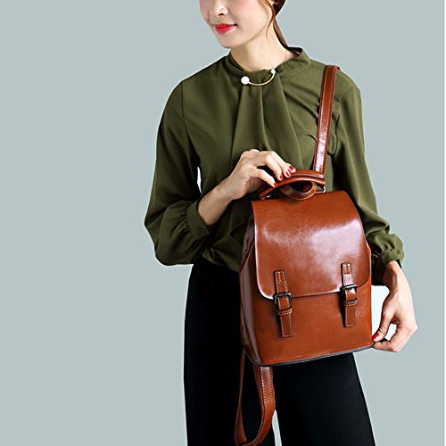 Sac à dos en cuir ciré pour femme marron parfait pour travailler au quotidien