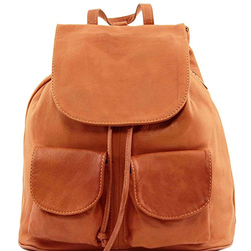 Sac à dos en cuir cognac Tuscany Leather pour femme