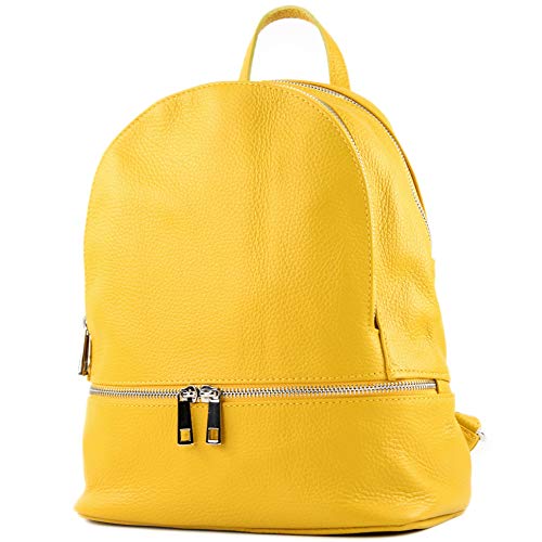 Sac à dos en cuir jaune vif pour femme Modamoda