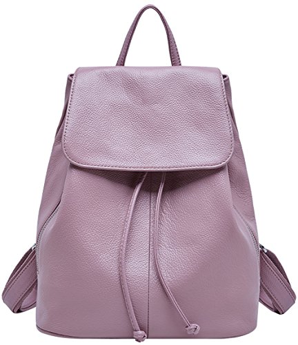 Sac à dos en cuir mauve grainé pour femme Boyatu