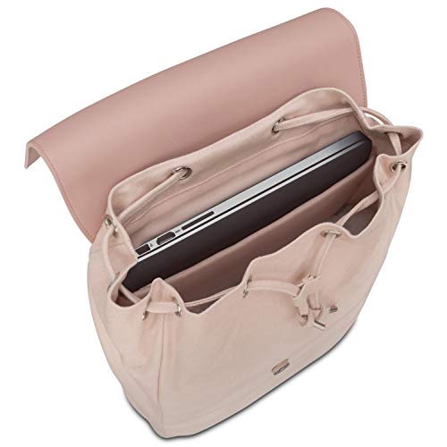 Sac à dos en cuir vegan rose pastel signé Expatrié