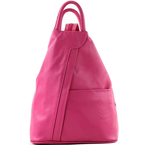 Sac à dos en cuir rose vif pour femme Modamoda