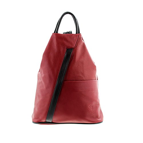 Sac à dos en cuir rouge original pour femme