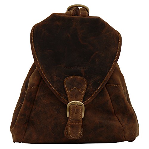 Petit sac à dos original en cuir marron vintage pour femme