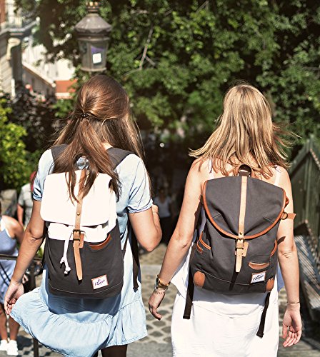 Sacs à dos en cuir et toile Le Flâneur pour femme