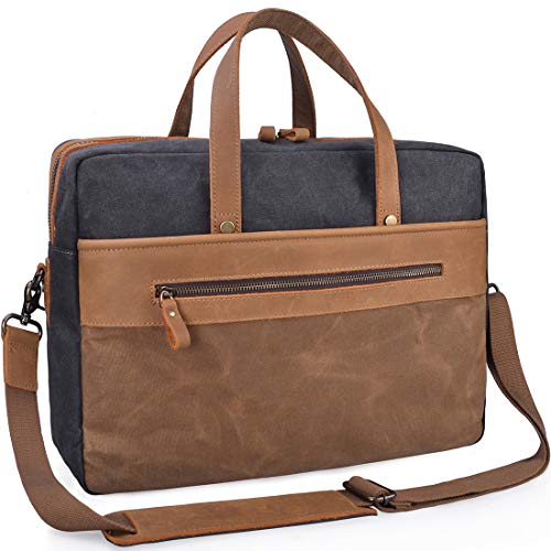 Sac messenger en cuir et toile pour ordinateur