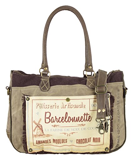 Sac cabas cuir et toile Barcelonnette