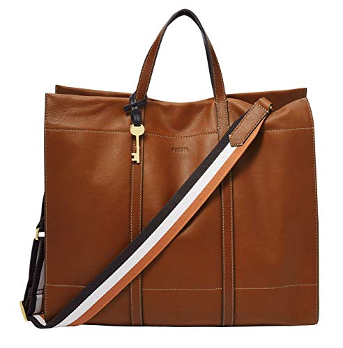 Sac cartable femme en cuir grainé marron Fossil