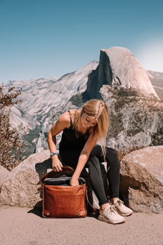 Sac de cours pour étudiant en cuir marron vintage Gusti