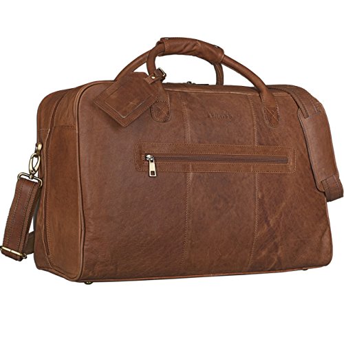 Sac de voyage en cuir  marron vintage Stilord