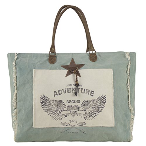 Sac cabas cuir et toile Aventure